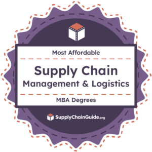 Award Badge for the Most Affordable Online MBA in SCM Programs